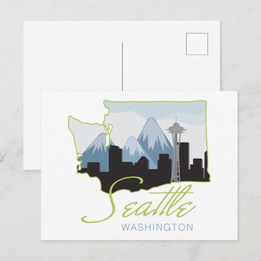 Seatle Washington Postkarte (Vorne/Hinten)