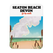 Seaton Beach Dorset Reiseplakat Magnet (Vertikal)