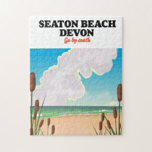 Seaton Beach Dorset Reiseplakat Puzzle