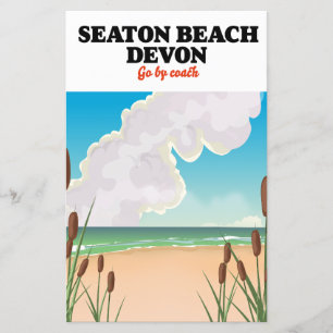 Seaton Beach Dorset Reiseposter Canvas Print