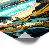 Seaton England Vintage-Reise-Platz Illustration Poster (Ecke)