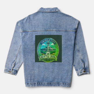 Seattle 2026 World Cup Host City Vintage Football  Jeansjacke