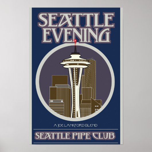 Seattle Abend Print Poster (Vorne)