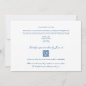 Seattle All-in-One QR code RSVP Blue Wedding Einladung (Rückseite)