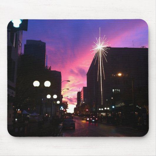 Seattle an der Dämmerung Mousepad (Vorne)