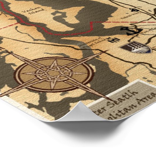 Seattle Area Map Poster (Ecke)