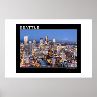 Seattle at Night Poster