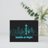 Seattle at Night Postkarte (Stehend Vorderseite)