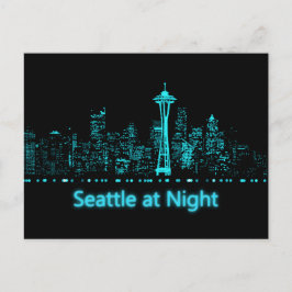 Seattle at Night Postkarte