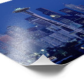 Seattle at Night Washington Downtown Space Needle Fotodruck (Ecke)