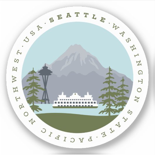 Seattle Aufkleber (Vorderseite)