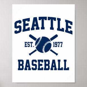 Seattle Baseball Athletic Vintage Sportteam Fan  Poster