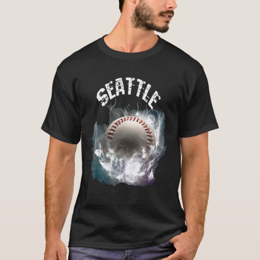 Seattle Baseball Retro T-Shirt (Vorderseite)