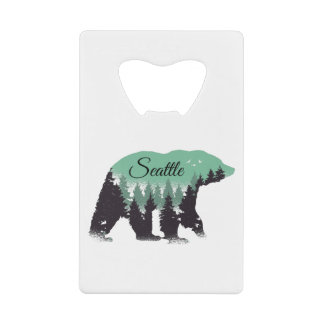 Seattle Bear Forest Geldbeutel Flaschenöffner