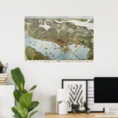 Seattle Birdseye Karte - 1891 (Koch) BigMapBlog Poster (Heimbüro)