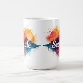 Seattle City Aquarell-Skyline Kaffeetasse (Mittel)