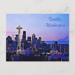Seattle City in Washington Postcard Postkarte