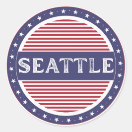 Seattle City Pride Emblem – American Identity Runder Aufkleber