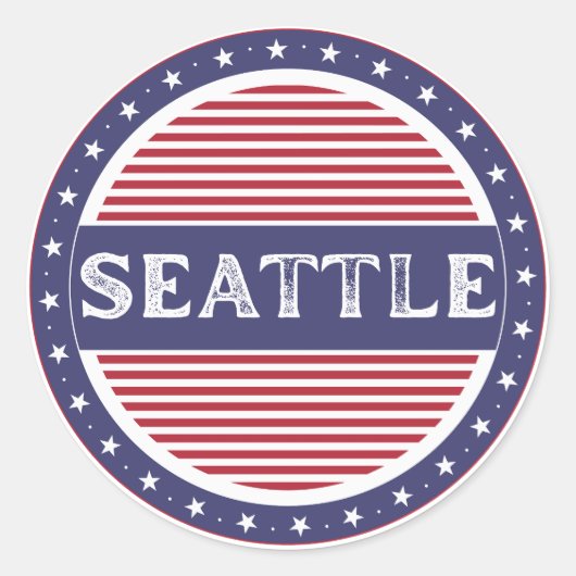 Seattle City Pride Emblem – American Identity Runder Aufkleber (Vorderseite)