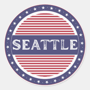 Seattle City Pride Emblem – Amerikanische Identitä Runder Aufkleber