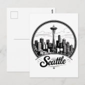 Seattle City Skyline Postkarte (Vorne/Hinten)