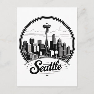 Seattle City Skyline Postkarte