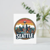 Seattle City Skyline Postkarte (Stehend Vorderseite)