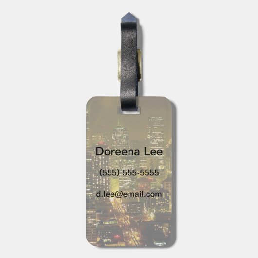 Seattle City View Gepäckanhänger (Rückseite vertikal)