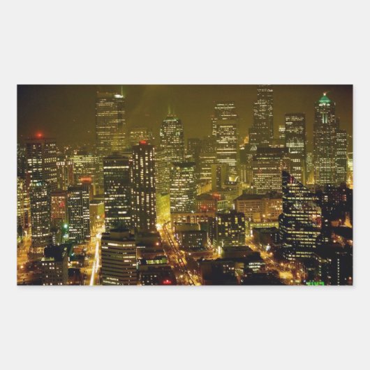 Seattle City View Rechteckiger Aufkleber (Vorderseite)