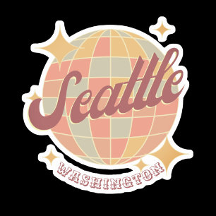 Seattle City Washington Retro Vintag Aufkleber