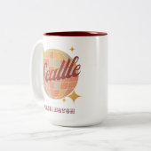 Seattle City Washington Retro Vintag Zweifarbige Tasse (Vorderseite Links)
