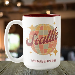 Seattle City Washington Retro Vintag Zweifarbige Tasse