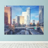 Seattle Cityscape mit Highway Leinwanddruck (Insitu (Holzboden))