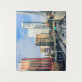 Seattle Cityscape mit Highway Wandteppich (Vorderseite)