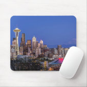 Seattle, Downtown und Rainier am Twilight Mousepad (Mit Mouse)