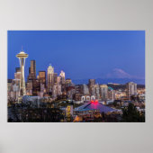 Seattle, Downtown und Rainier am Twilight Poster (Vorne)