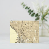Seattle Downtown Vintage Karte (Stehend Vorderseite)