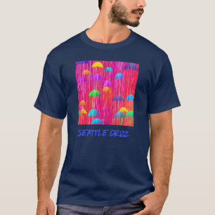 Seattle Drizzle farbenfrohe Regenschirme T-Shirt