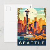 Seattle, Duwamish River, Cruise, Travel Postkarte (Vorne/Hinten)