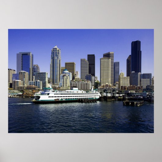 Seattle Ferry and Gebäude Poster (Vorne)