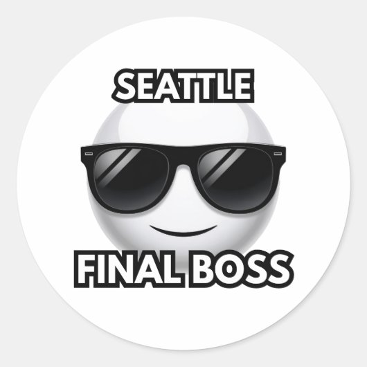 Seattle Final Boss Cool Emoji Sticker (Vorderseite)