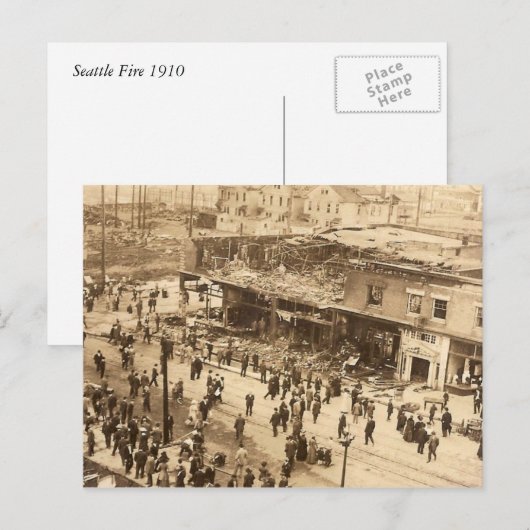 Seattle Fire 1910 Postkarte (Vorne/Hinten)