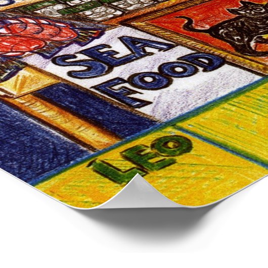 Seattle Fish Market Poster (Ecke)