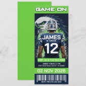 Seattle Football Ticket Birthday Invitation (Vorne/Hinten)