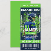 Seattle Football Ticket Birthday Invitation Einladung (Vorne/Hinten)