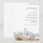 Seattle Foto Wedding Elegante Skyline Einladung (Vorne/Hinten)