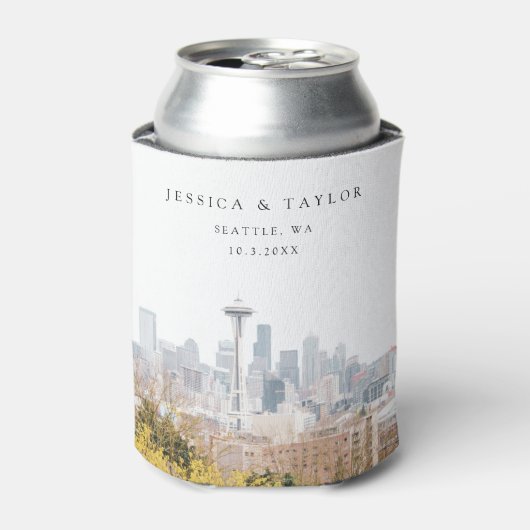 Seattle Gastgeschenk Hochzeit Custom Dosenkühler (Kanne Vorderseite)