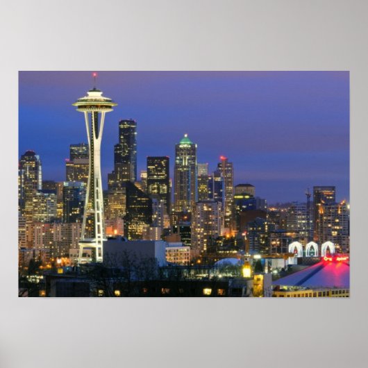 Seattle gesehen vom Kerry Park von Königin Anne Poster (Vorne)