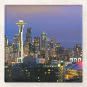 Seattle gesehen von Kerry-Park in der Königin Ann Glasuntersetzer