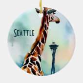Seattle Giraffe Christmas Souvenir Keramik Ornament (Hinten)